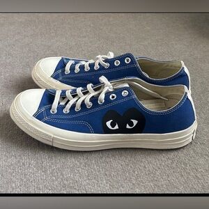 CONVERSE X COMME DES GARCONS PLAY Blue Low Top Canvas Sneaker/Shoes~Men’s 12